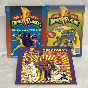 Lot Of 3 1994 Mighty Morphin Power Rangers Flip 'N' Fun Activity Pad Softcover - Imagen 1 de 8