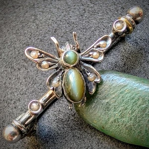 Pin Insekt Brosche Silber Turmalin Perle alt Victorian alt antik c. 1900 - Picture 1 of 8