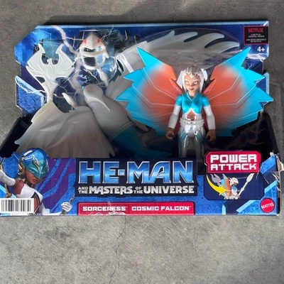 Boneco de ação HeMan Masters of the Universe Sorceress Cosmic Falcon Power Attack - Imagem 1 de 4