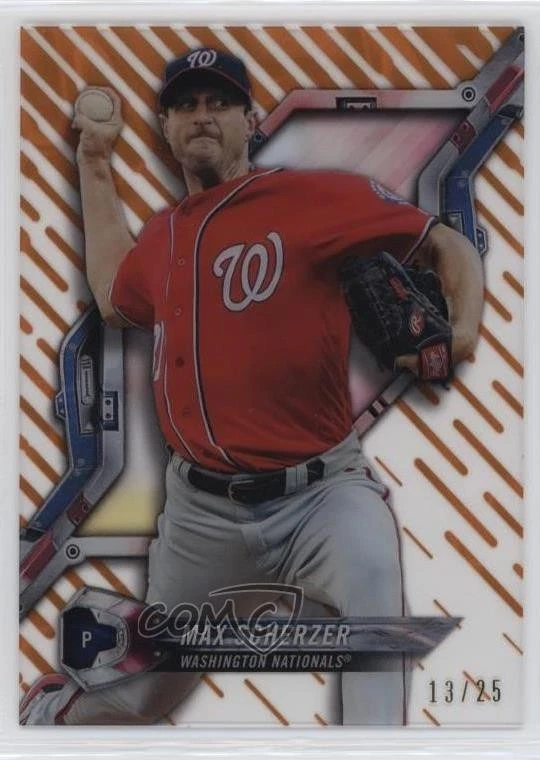 2018 High Tek Pattern 1 Waves/Diagonals Orange Magma Diffractor /25 Max Scherzer - Image 1 of 2