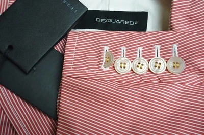 DSquared Red White Striped 100% Cotton Sport Coat Jacket Sz 42 Brand New - Image 1 of 4