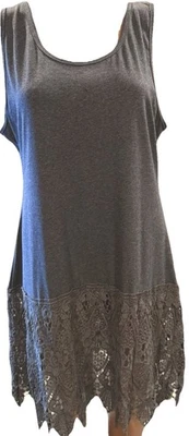 Camiseta sin mangas/vestido/extensor Pretty Angel con detalles de dobladillo de encaje (233) Foto 1 de 4