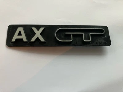 Citroen AX GT Badge Logo Emblem Silver & Black Name Plate - Image 1 of 4
