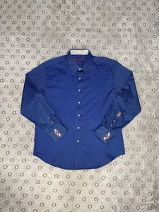 Robert Graham X Mens Striped Long Sleeve Button Down Shirt Size 2XL Blue/Black - Picture 1 of 15