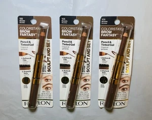 3 New Revlon Colorstay Brow Fantasy Pencil & Tinted Gel 105 Brunette - Picture 1 of 2