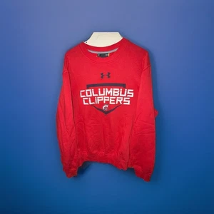 Under Amour Columbus Clippers Sweatshirt Rundhalsausschnitt rotes Logo Herren Größe Large gebraucht, in einwandfreiem Zustand - Bild 1 von 10
