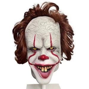 Pennywise IT Clown Mask 2017 Replica High-Quality Latex Hand-Sewn Hair Adult Sz - Picture 1 of 6