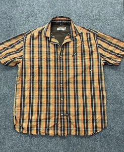 Ecko Unltd. Knopfleiste Hemd Herren Größe M Braun Orange Kariert Kurzarm Y2K - Bild 1 von 12
