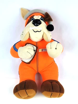 NASCAR Crew Chief plush bulldog orange Clip board / Mic 13" tall - Image 1 of 4