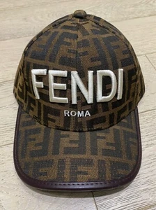Fendi Vintage Baseball Cap Embroidered Canvas Adjustable Size - Picture 1 of 7