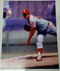 WILBUR WOOD AUTOGRAPHED 8X10 COLOR PHOTO-WHITE SOX FREE USA SHIPPING - Picture 1 of 2