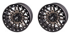 (2 Pack) 4/137 Tusk Teton Beadlock Wheel 14X7 5.0 + 2.0 Smoke/Black For Can-Am