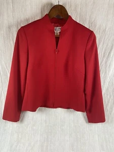 Vintage Pendleton 4 Red Blazer 100% Virgin Wool USA Oregon Made Zip Jacket - Picture 1 of 11