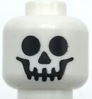 Lego New White Minifigure Head Skull Castle Skeleton Standard Pattern