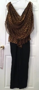TNB LEOPARD & BLACK ONE PIECE JUMP SUIT ROMPER SIZE 11/12 - Picture 1 of 4