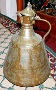 Antigua jarra de agua de cobre primitiva de Asia Medio Oriente grande - Imagen 1 de 12