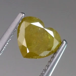 Cuore 1,54 ct non trattato fantasia giallo intenso terra naturale estratta diamanti sfusi - Foto 1 di 5