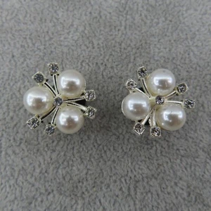 SPARKLY Rhinestone Faux Pearl Shoe Charms for Shoes Wristbands Set Lot 2 Luxury - Picture 1 of 5