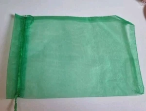5 Extra Large Apple Green Organza Drawstring Gift Bags,Christmas, 28cms X 20cms - Picture 1 of 3