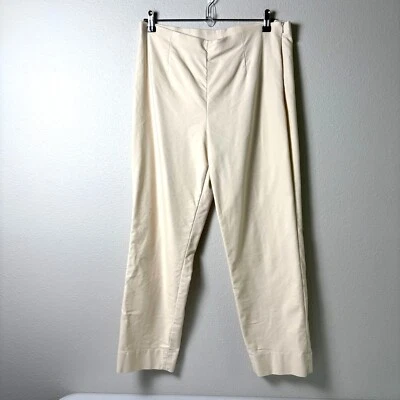 Pantalones al tobillo Nic + Zoe pierna recta para mujer talla 12 beige tostado cremallera lateral elásticos Foto 1 de 4