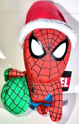 SPIDER-MAN Santa Plush 9 Inch Tall — Marvel Comic Images NWT 2008 Peter Parker - Image 1 of 4
