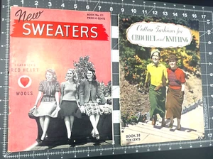 '41 New Classic Sweaters Chadwick Red Hearts 171 and Crochet Knit Book 38 10c jl - Picture 1 of 3