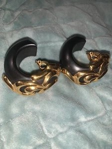 Vintage Inna Citrine Gold Tone Trim Earrings - Picture 1 of 3