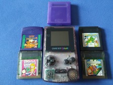 Nintendo Game Boy Color Transparent Violett mit 4 Spiele - Top Zustand