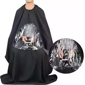 Hair Cutting Barber Cape with Window Phone Viewing Apron Stylist Gown US - Picture 1 of 4