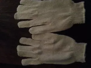 White Knit Garden Work Glove Liners (2 pair) 100% Cotton Outdoor  - Picture 1 of 1