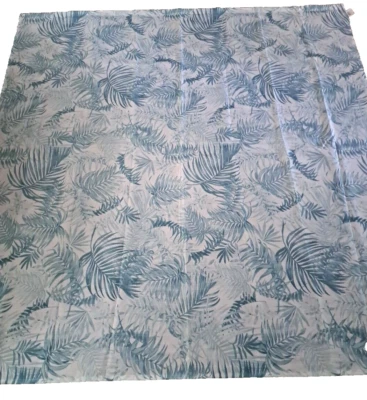 Cortina de ducha de tela con fronda de palmera blanca verde tropical playa pilares  Foto 1 de 4