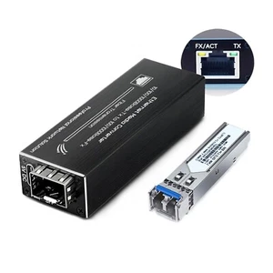 Mini Gigabit Fiber Media Converter 10/100/1000Mbps Ethernet with SFP &SC Module - Picture 1 of 22