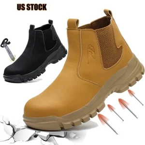 Mens Industrial Steel Toe Cap Boots Oil & Slip Resistant Work Boots Waterproof - Picture 1 of 38