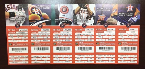 2014 Astros Un Used Season Ticket Stub HR Game YOU PICK Altuve Springer Keuchel Cover