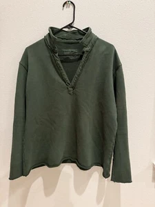 Frank & Eileen Patrick Popover Henley Polo LS Sudadera Top Verde Talla Grande - Imagen 1 de 6