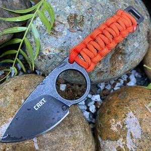 CRKT TAILBONE FIXED BLADE OUTDOOR KNIFE BLACK STONEWASH BLADE - Picture 1 of 5