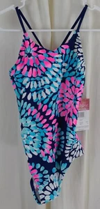 Kanu Surf Girls' Daisy Beach Sport one Piece Swimsuit Daisy Blue Size 14 - Picture 1 of 3