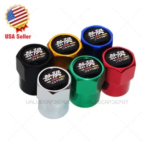 Hex With Mugen Power Emblem Car Wheels Tire Air Valve Caps Stem Dust Cover Sport - Picture 1 of 14