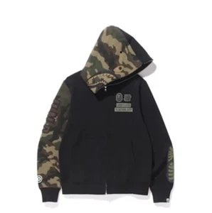 BAPE X Undefeated A Bathing Ape Shark  Hoodie Sweatshirt Woodland Camo Black 2XL - Picture 1 of 9