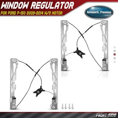 2x Regulador de ventana eléctrica delantero izquierdo y derecho para Ford F-150 2009-2014 sin motor Foto 1 de 4