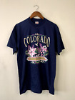 1993 Vintage Jerzees L Large Colorado CO Rocky Mountains Flower Graphic T-Shirt
