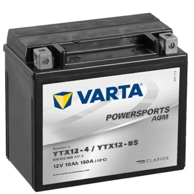 Motorrad Batterie VARTA TX12-BS / YTX12-BS AGM geschlossen, 12V|10Ah|CCA:150A (1 - Bild 1 von 3