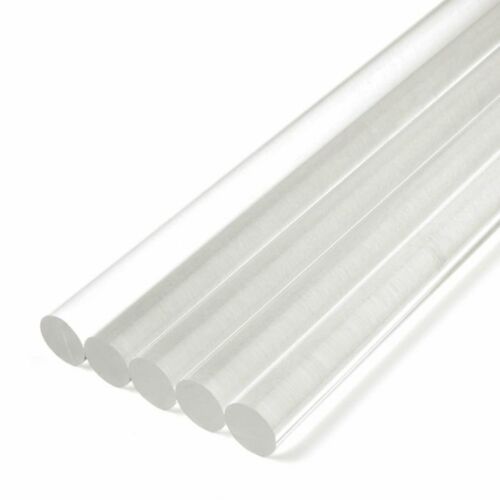 Clear Plastic Acrylic Rod 2mm - 50mm Round Perspex Solid Bar 100mm to 600mm Long