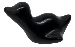 Vintage Celestina Naranjo (1912-1999) Santa Clara Pueblo Blackware Robbe Vogel 1,216 Unzen - Bild 1 von 13