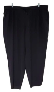 Eileen Fisher 3X Slouchy Black Ankle Pants Silk Georgette Crepe System - Picture 1 of 3