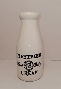 VTG Ceramic Certified Fresh Daily Cream Milk Bottle 6.5" Tall - Picture 1 of 5