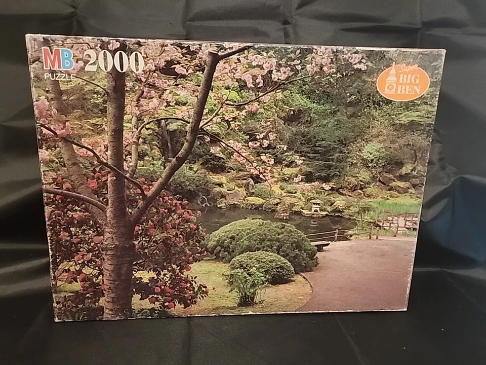 MB Milton Bradley Super Big Ben Picturesque Japanese Garden Puzzle 2000 PC