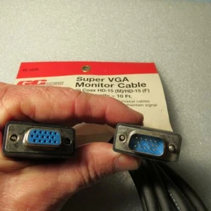 GCE 45-1838 10 ft. SVGA Monitor Extension Cable 3-coax+4-discrete HD15(M)-HD15(F - Picture 1 of 4