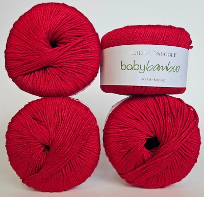 Sirdar Snuggly Baby Bamboo DK yarn in Red #126; 50g/104yd ea, lot of 4 - Image 1 of 3