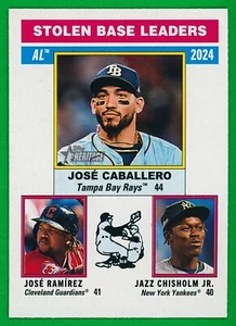 ⚾️ 2025 Topps Heritage #198 AL Stolen Base Leaders - Caballero, Ramirez, Chisolm - Picture 1 of 3